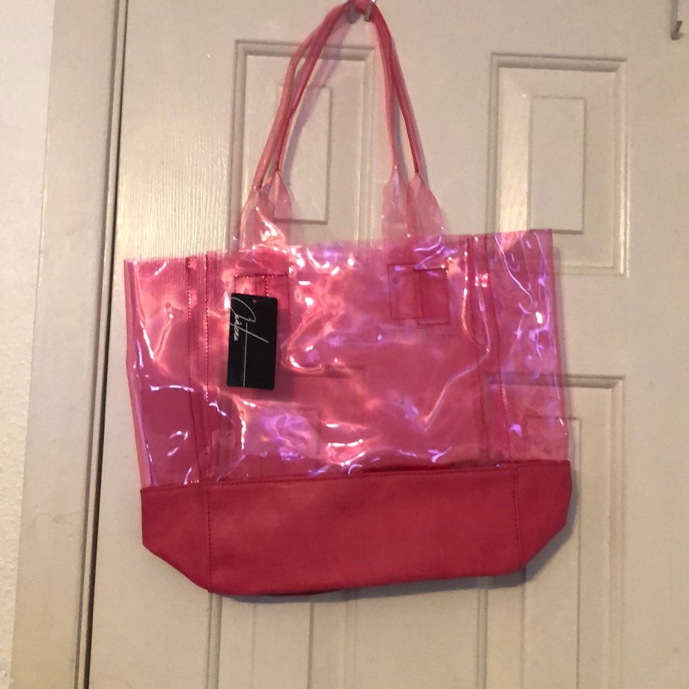 NWT CLEAR PINK BAG